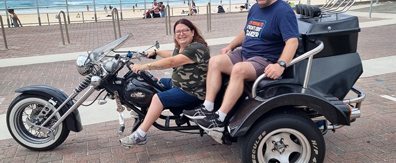 The wedding anniversary trike tour was the perfect way to celebrate!