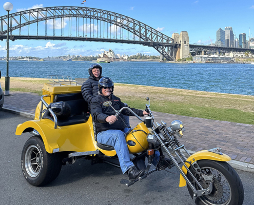 Our special needs passenger loved his trike tour over the Sydney Harbour Bridge (and more).