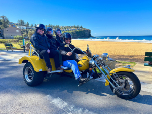 The surprise 90th birthday trike transfer was so much fun. It was around the Northern Beaches of Sydney.