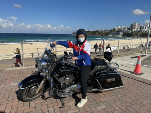 The Harley Davidson agent famil was a success. Rachel loved the tour and the fresh Sydney air!