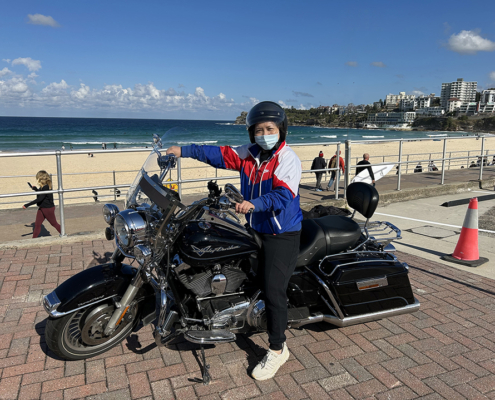 The Harley Davidson agent famil was a success. Rachel loved the tour and the fresh Sydney air!