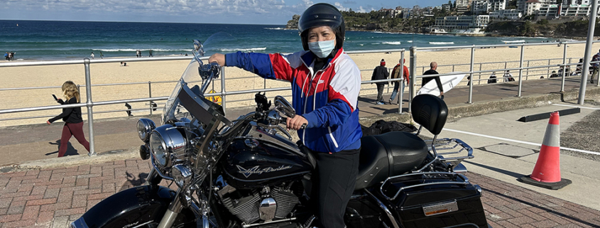 The Harley Davidson agent famil was a success. Rachel loved the tour and the fresh Sydney air!