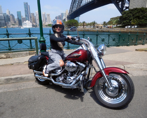 The Harley Davidson ride was a great way to end her holiday!