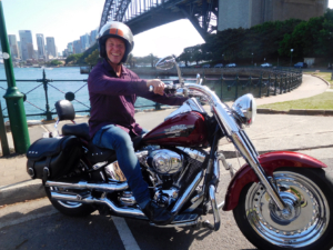 The 50th birthday Harley gift was the best present ever! A tour over the 3 main bridges in Sydney.