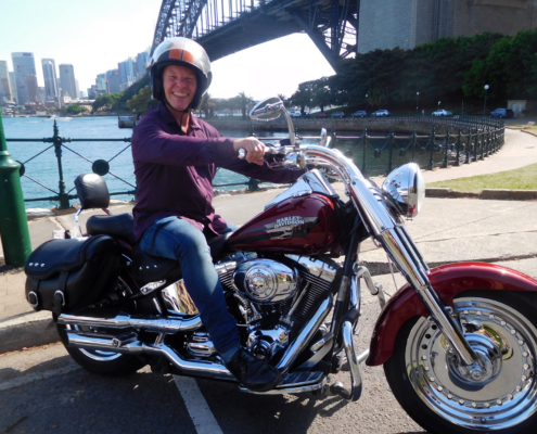 The 50th birthday Harley gift was the best present ever! A tour over the 3 main bridges in Sydney.