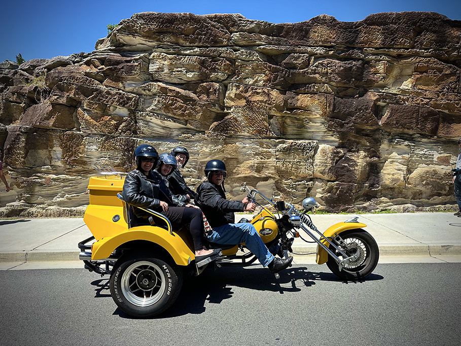 The Australian surprise 50th birthday trike tour took them through the old tram cutting near Bronte.