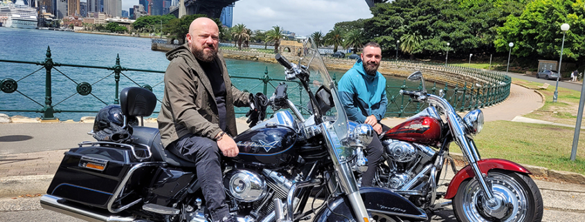 The Father and son Harley ride did the 3 Bridges of Sydney.