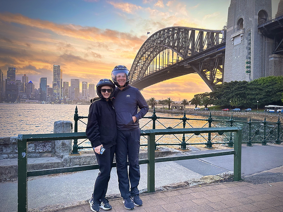 The Sydney sunset trike tour with the Sydney Harbour Bridge in the background, is stunning.