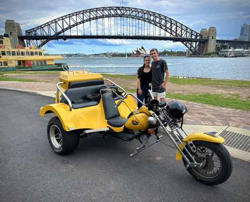 The trike tour Sydney Harbour Bridge is a great ride. Riding over the famous bridge is fun, especially without a roof blocking the view.