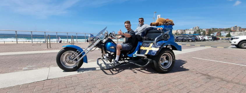 Our passengers loved their trike ride in Sydney. This photo shows them at the famous Bondi Beach.