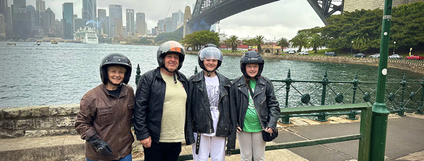 The Harley Davidson + trike tour was a fun experience for the grandparents and grandchildren to do together. Sydney Australia.