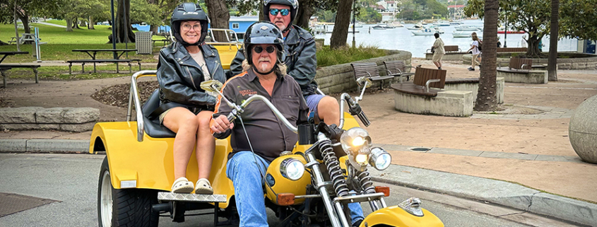 The New Year's Eve trike tour was a great end to the year. The passengers loved their tour around the Eastern Suburbs of Sydney. It included Watsons Bay and Bondi Beach.
