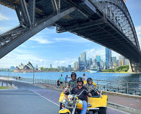 The special surprise trike tour was organised by a friend for our passengers. They needed a break from real life. They sure loved the Sydney Harbour Bridge trike tour!