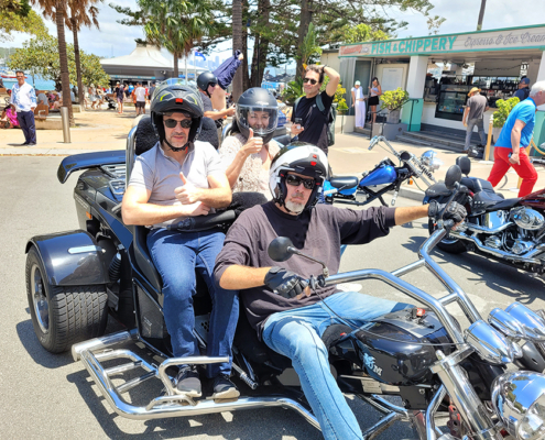 The trikes and Harleys tour for our French Tourists was interesting and fun. They tasted Aussie wines and sweets as well as seeing some iconic Sydney sights!