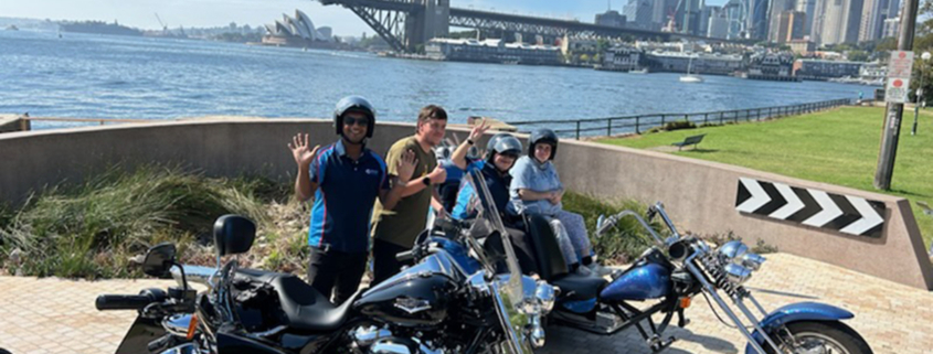 The trike and Harley disability tour was fun, safe and memorable. They saw beautiful parts of Sydney most visitors don't see.