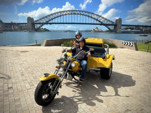 Our passengers did the trike tour just for fun. Tey didn't know where they wanted to go so our rider took them to some scenic areas of Sydney.
