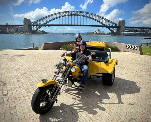 Our passengers did the trike tour just for fun. Tey didn't know where they wanted to go so our rider took them to some scenic areas of Sydney.