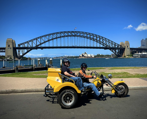 The US tourists visiting Sydney loved their Chopper 4 trike tour.