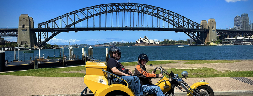 The US tourists visiting Sydney loved their Chopper 4 trike tour.