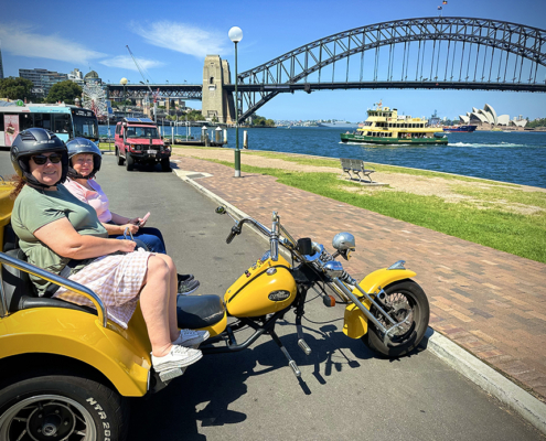 The daughter and mum trike tour over the Sydney Harbour Bridge was fun! They also saw some beautiful scenery.