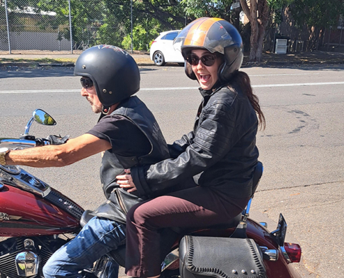 The 25th Birthday Harley Davidson ride was the best present! Our rider took her on the 3 Bridges tour.