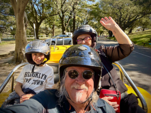 The Aunt's motorcycle bucket list was a memorable celebration, around Centennial Park Sydney.