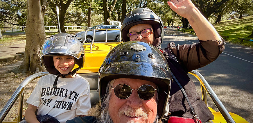 The Aunt's motorcycle bucket list was a memorable celebration, around Centennial Park Sydney.