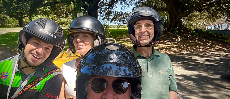 The disability social fun trike rides were so much fun! Centennial Park Sydney.