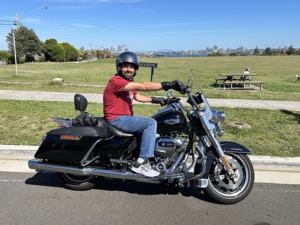 The Harley Davidson ride present took our passenger to the Eastern Suburbs of SYdney. eg Bondi Beach.
