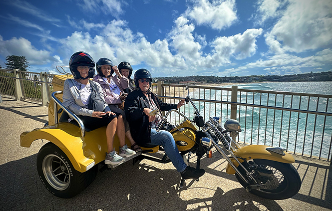 On the friend's day out tour on the trike, our passengers explored the Eastern Suburbs, including Bondi Beach.