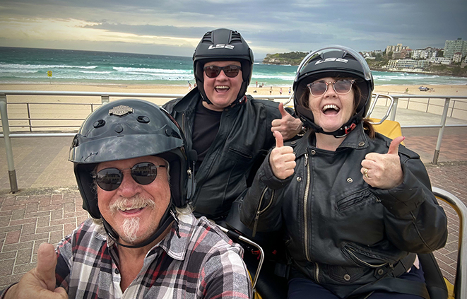 The last minute Sydney tour on a trike showed beautiful beaches.