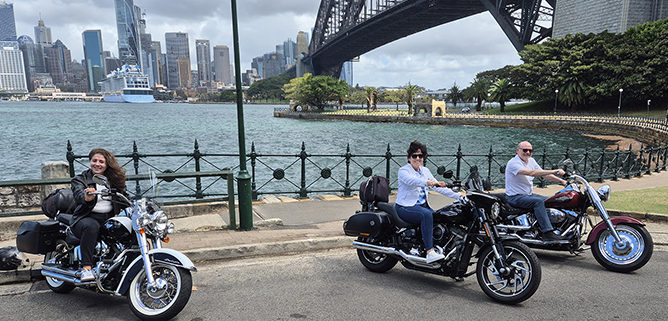 The Sydney family Harley tour was a success. They did the 3 Bridges ride!