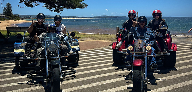 The Christmas ride Gift Vouchers on the trikes were a fun way to explore the Northern Beaches of Sydney.
