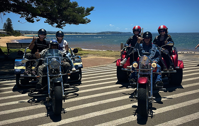 The Christmas ride Gift Vouchers on the trikes were a fun way to explore the Northern Beaches of Sydney.