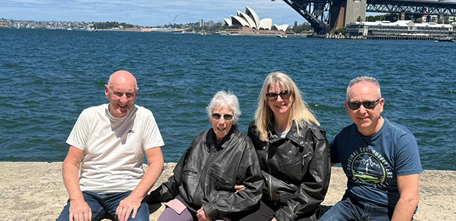 The family's Sydney motorcycle tour on 1 trike and 2 Harleys, was a fun way to ride over the main bridges in Sydney.