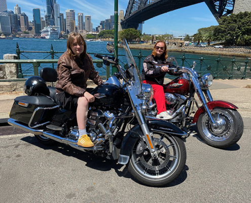 The Christmas holiday Harley ride in Sydney was so much fun for mother and daughter.