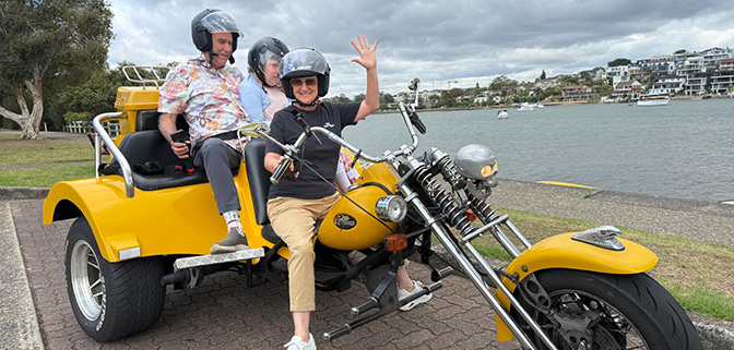 The family special needs ride on a trike was such a fun experience in Sydney.