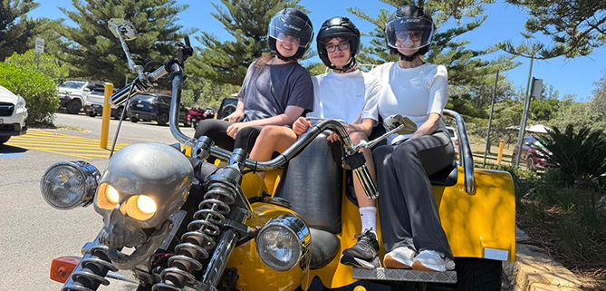 The northern beaches trike transfer in Sydney, was a unique experience to get to lunch.