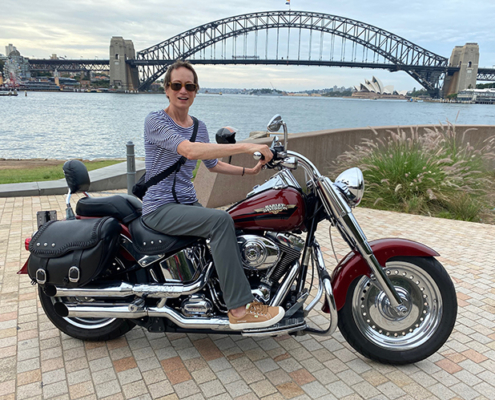 The Sydney Harley fun ride was the best experience the passenger did while in Sydney - she said.