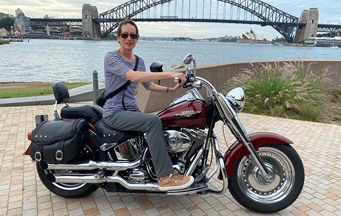 The Sydney Harley fun ride was the best experience the passenger did while in Sydney - she said.