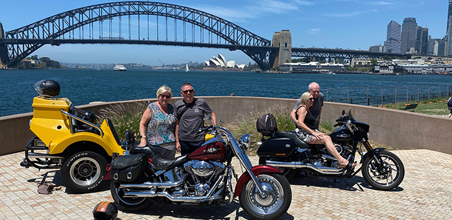 The family Harley trike tour was a fun way to see Sydney and move from one point to another!