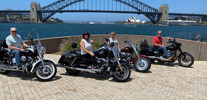 The friend's Sydney Harley tour showed a unique area with plenty of spectacular views of Sydney Harbour.