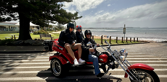 The fun trike ride - Beach Beauty - showed the beautiful areas north of Sydney.