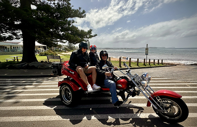 The fun trike ride - Beach Beauty - showed the beautiful areas north of Sydney.