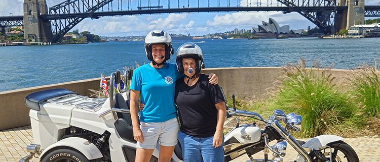 The friend's fun trike tour in Sydney was a great surprise for the friend that was visiting.