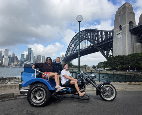 The Eastern Panorama family tour on a trike was a fun beginning to their holiday in Sydney.
