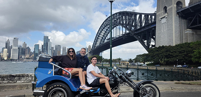 The Eastern Panorama family tour on a trike was a fun beginning to their holiday in Sydney.