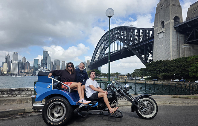 The Eastern Panorama family tour on a trike was a fun beginning to their holiday in Sydney.