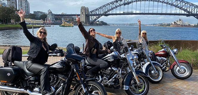 The Sydney introduction Harley tour was a fun beginning to their 24 hrs here.