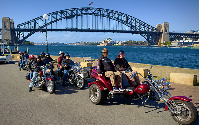 The Sydney trike + Harley Davidson tour was fun, unique and a great start to their holiday.